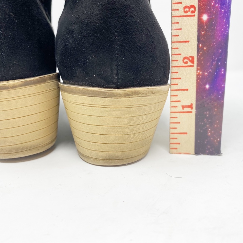 💋3/$20💋 Shoe Dazzle Black Heeled Ankle Boots - Picture 4 of 9